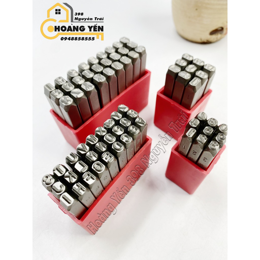 Bộ đóng số, đóng chữ khung xe 4mm & 5mm chính hãng TOP, Bộ đột số, chữ bình hơi trên kim loại, gỗ, nhựa... đóng số seri