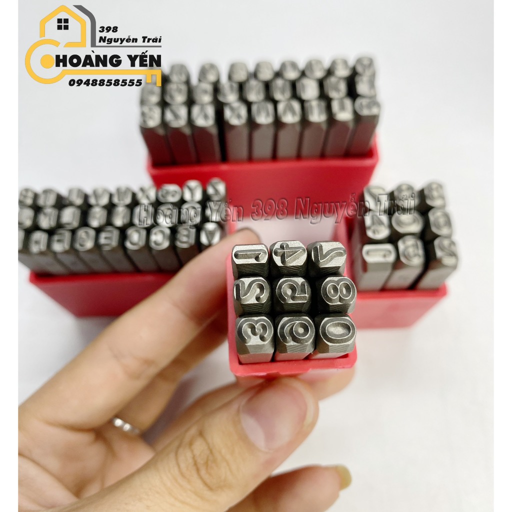 Bộ đóng số, đóng chữ kim loại 4mm & 5mm TOP, Bộ đột số, chữ bình hơi trên kim loại, gỗ, nhựa, đóng số, chữ khung seri