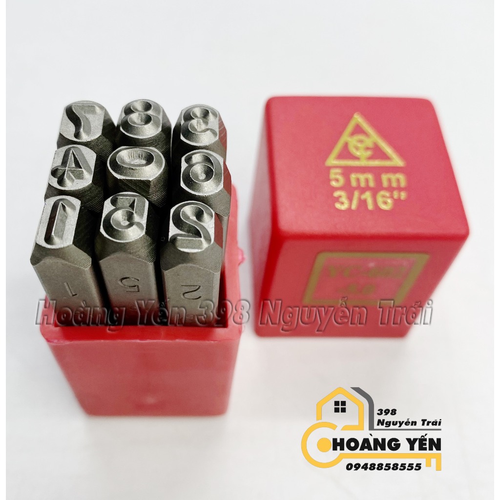 Bộ đóng số, đóng chữ kim loại 4mm & 5mm TOP, Bộ đột số, chữ bình hơi trên kim loại, gỗ, nhựa, đóng số, chữ khung seri