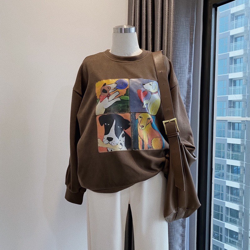 Bộ Đồ Thu Đông , Set Đồ Nỉ In Hình Siêu Cute Chất Liệu Dày Dặn A23