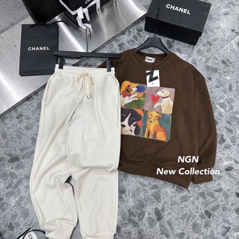 Bộ Đồ Thu Đông , Set Đồ Nỉ In Hình Siêu Cute Chất Liệu Dày Dặn A23