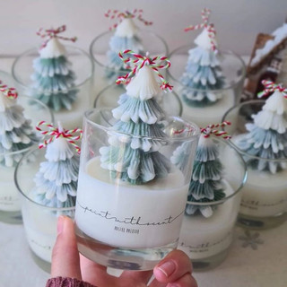 Cốc nến thơm cây thông noel quà tặng decor đốt thơm phòng