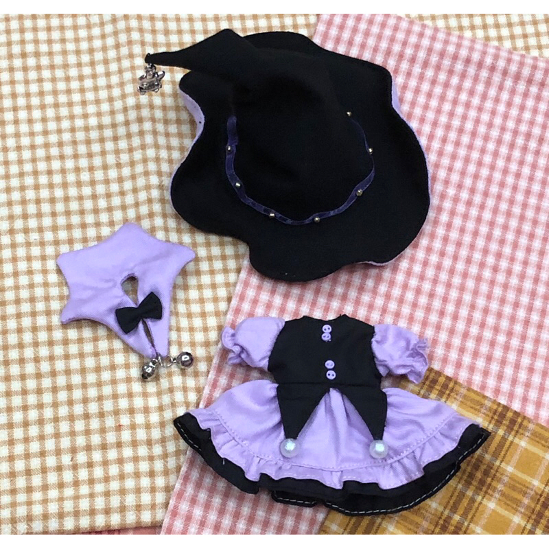 Set váy tím hallooween cho búp bê ob11, bjd 1/6