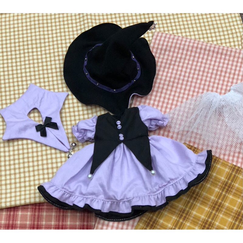 Set váy tím hallooween cho búp bê ob11, bjd 1/6