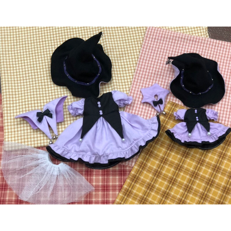 Set váy tím hallooween cho búp bê ob11, bjd 1/6