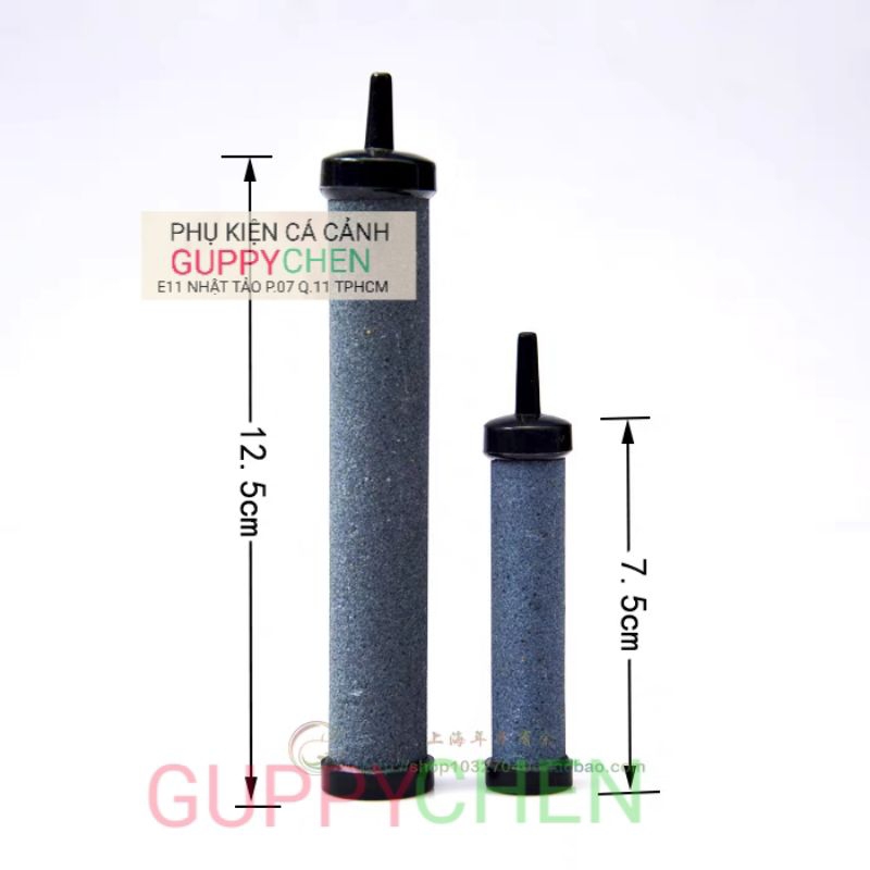 Thanh Sủi Oxi Hình Trụ Đen - Đá Sủi Siêu Mịn Dành Cho Hồ Cá