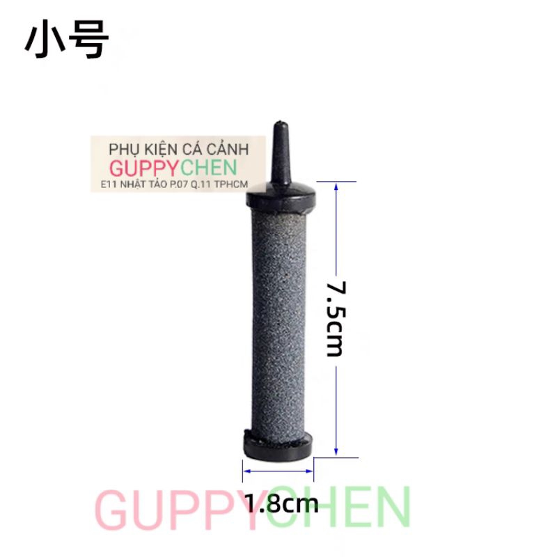 Thanh Sủi Oxi Hình Trụ Đen - Đá Sủi Siêu Mịn Dành Cho Hồ Cá