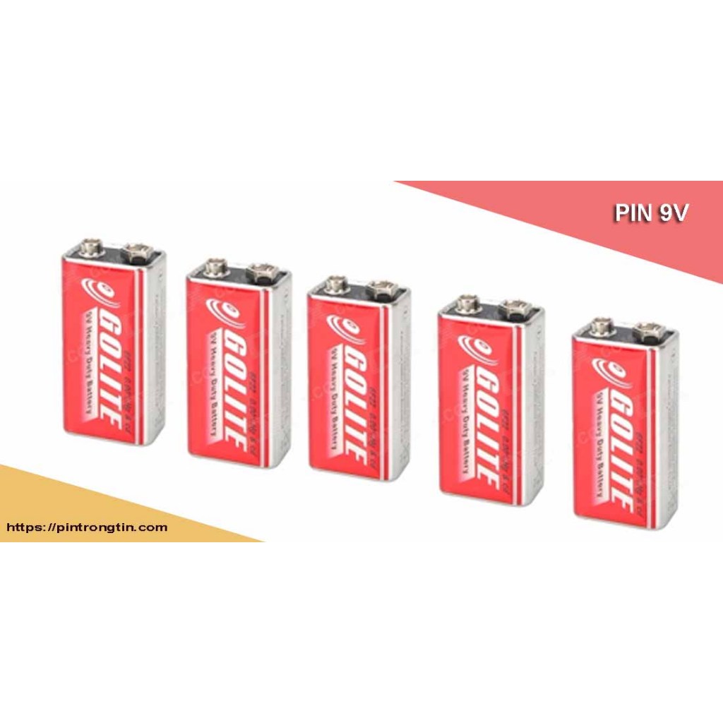 Hộp 10 Viên Pin Vuông GOLITE 9V