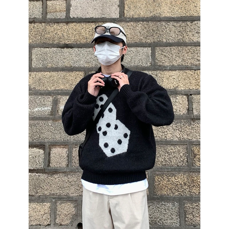 STUSSY DICE KNIT 23SS - Áo len unisex xúc xắc thu đông streetwear
