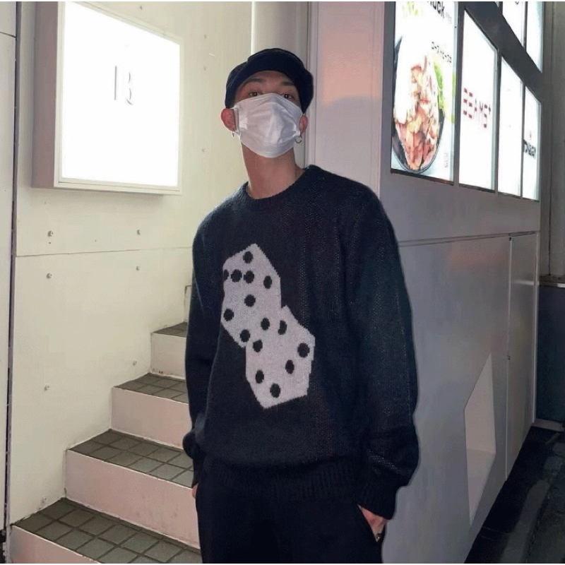 STUSSY DICE KNIT 23SS - Áo len unisex xúc xắc thu đông streetwear