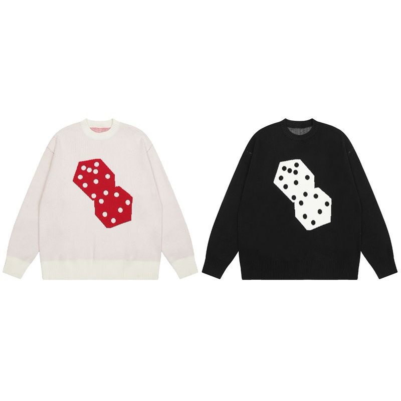 STUSSY DICE KNIT 23SS - Áo len unisex xúc xắc thu đông streetwear