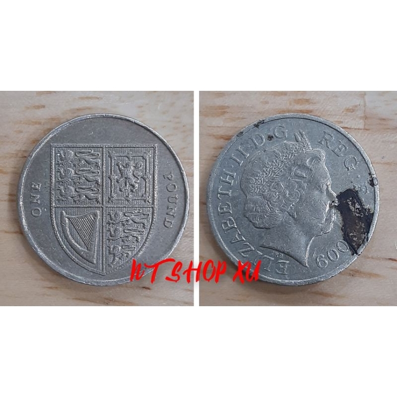 Đồng sưu tầm 1 Pound- Khiên Anh