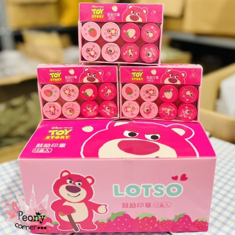 Bộ Set 8 Con Dấu Đóng Dấu DIY Gấu Dâu Lotso Hoạt Hình Thỏ Gấu Sáng Tạo Cho Bé Đồ Chơi Trẻ Em