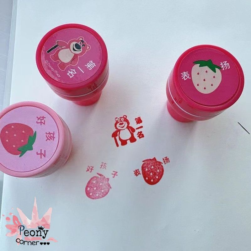Bộ Set 8 Con Dấu Đóng Dấu DIY Gấu Dâu Lotso Hoạt Hình Thỏ Gấu Sáng Tạo Cho Bé Đồ Chơi Trẻ Em