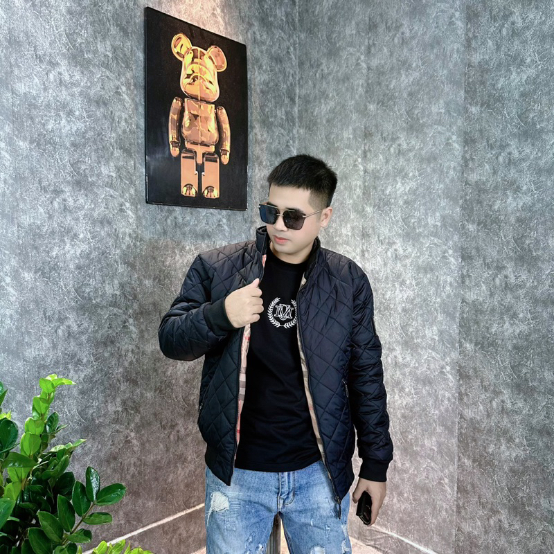 Áo khoác BBR phao trần bông 3 lớp cổ cao, khoá đồng siêu cấp