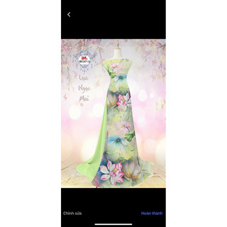 Vải áo dài hoa sen
