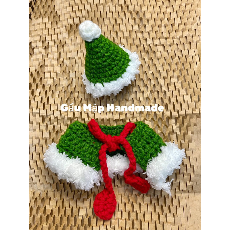 Sét mũ + yếm noel chó mèo