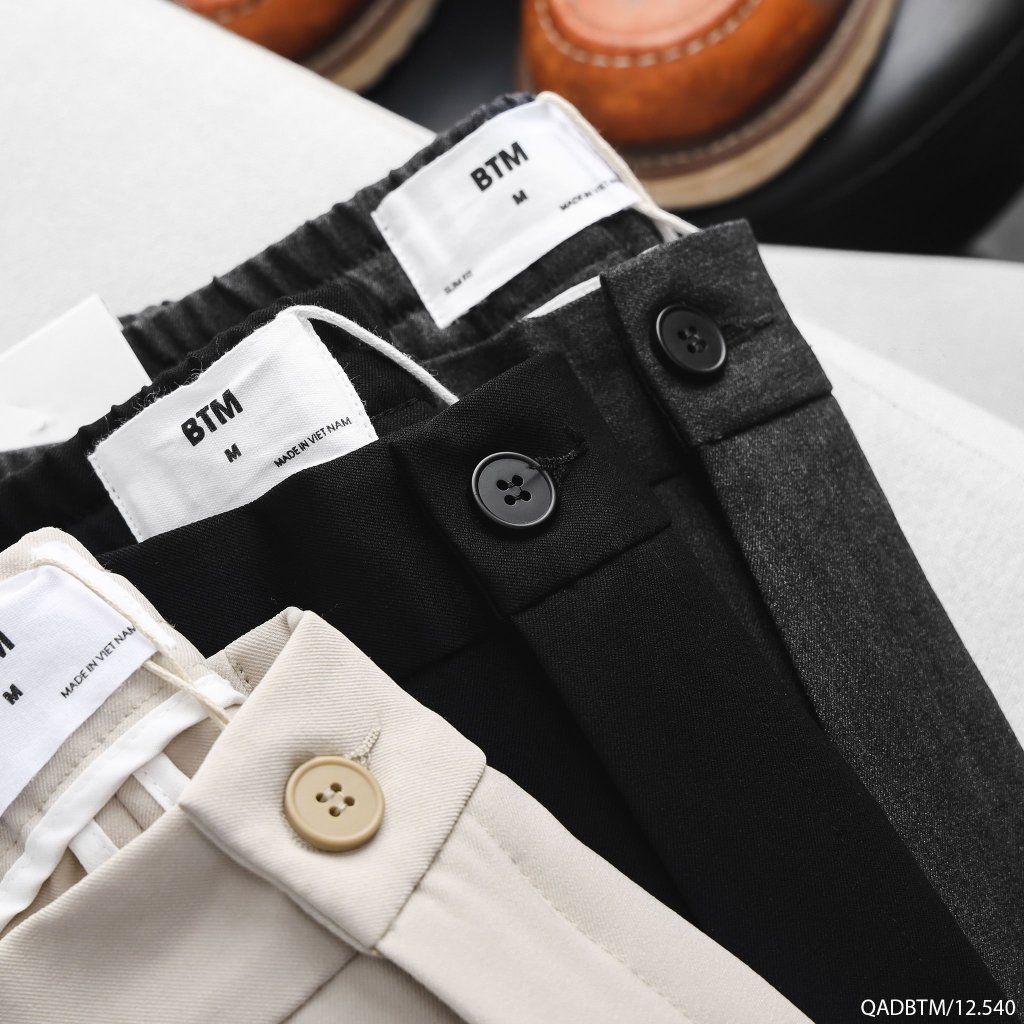 Quần dài âu nam BTM, quần âu nam lưng chun, chất vải tuypxi cao cấp, form đứng 12540