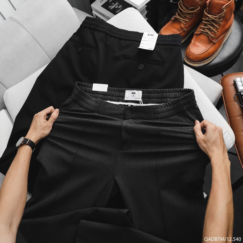 Quần dài âu nam BTM, quần âu nam lưng chun, chất vải tuypxi cao cấp, form đứng 12540