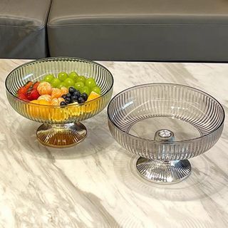 Đĩa Đựng Hoa Quả Trái Cây Khay Đựng Bánh Kẹo Tết Sang Trọng Trong Suốt Chất Liệu PET Kèm Chân Đế Đa Năng Cao Cấp