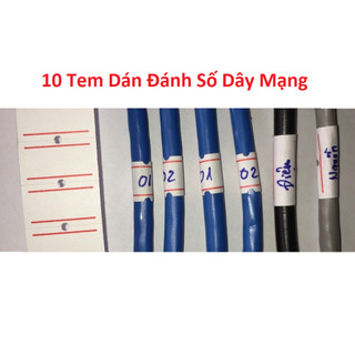 Vòng giấy dán đánh số dây mạng, dây điện, dây tín hiệu 10 cái/dây có dán sẵn