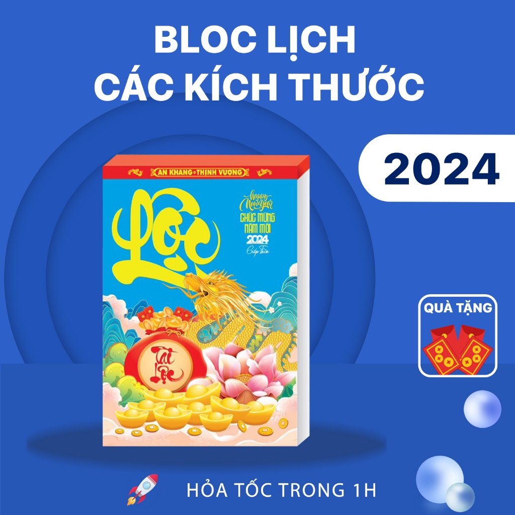 Bloc Lịch Tết 2024 Mẫu Mã Đa Dạng Giấy Chất Lượng Cao