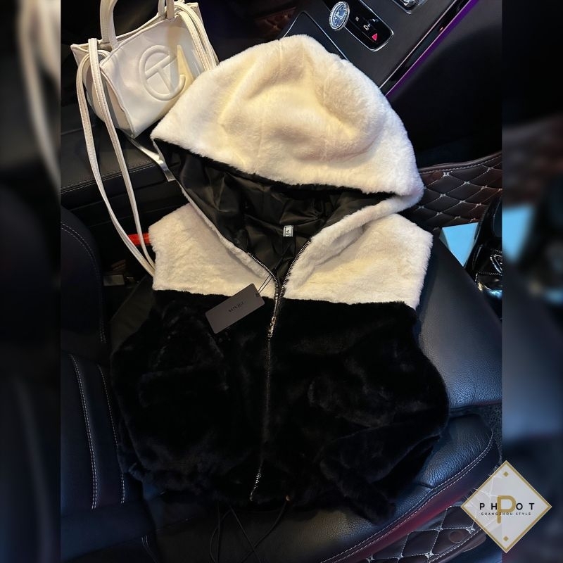 Áo gile lông pha màu chữ lưng hàng QCL1