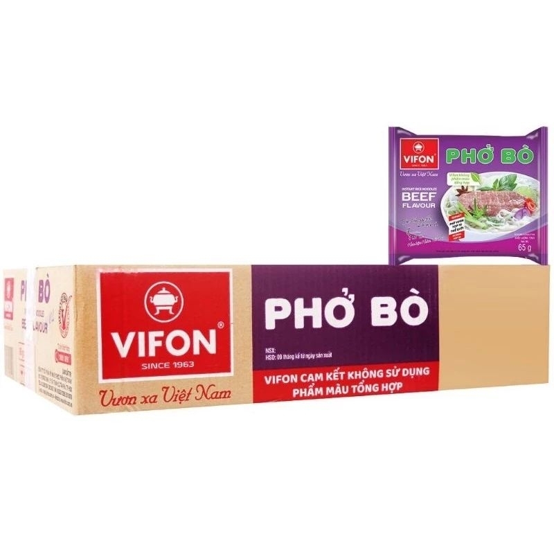 THÙNG 30 GÓI PHỞ BÒ VIFON LOẠI NGON GÓI 65G