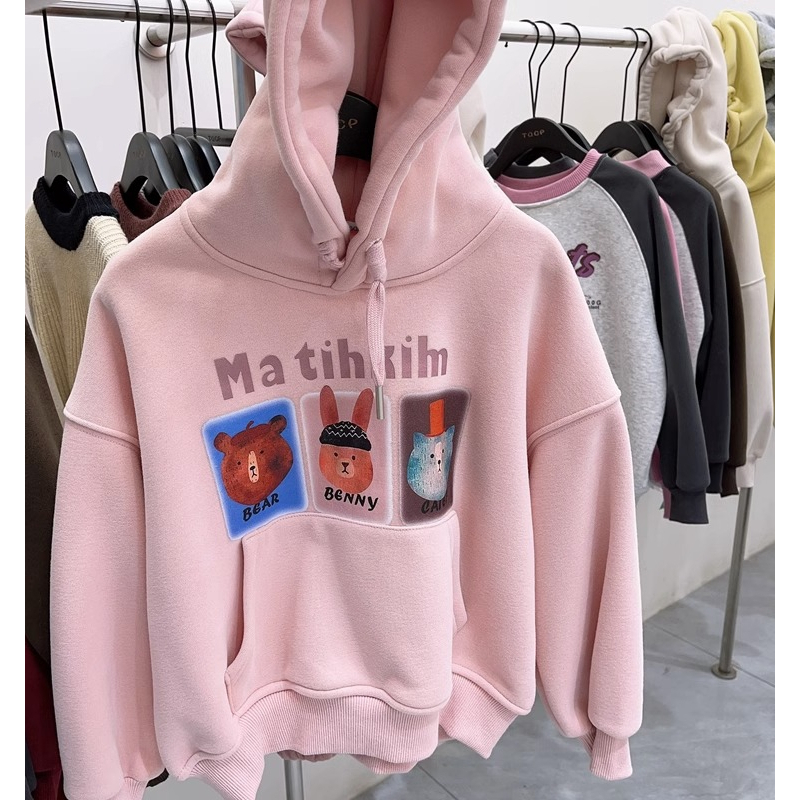 Áo hoodie nỉ lót nhung siêu ấm cho bé Sukun - Áo hoodie cho bé trai bé gái hàng Quảng Châu Kunkid