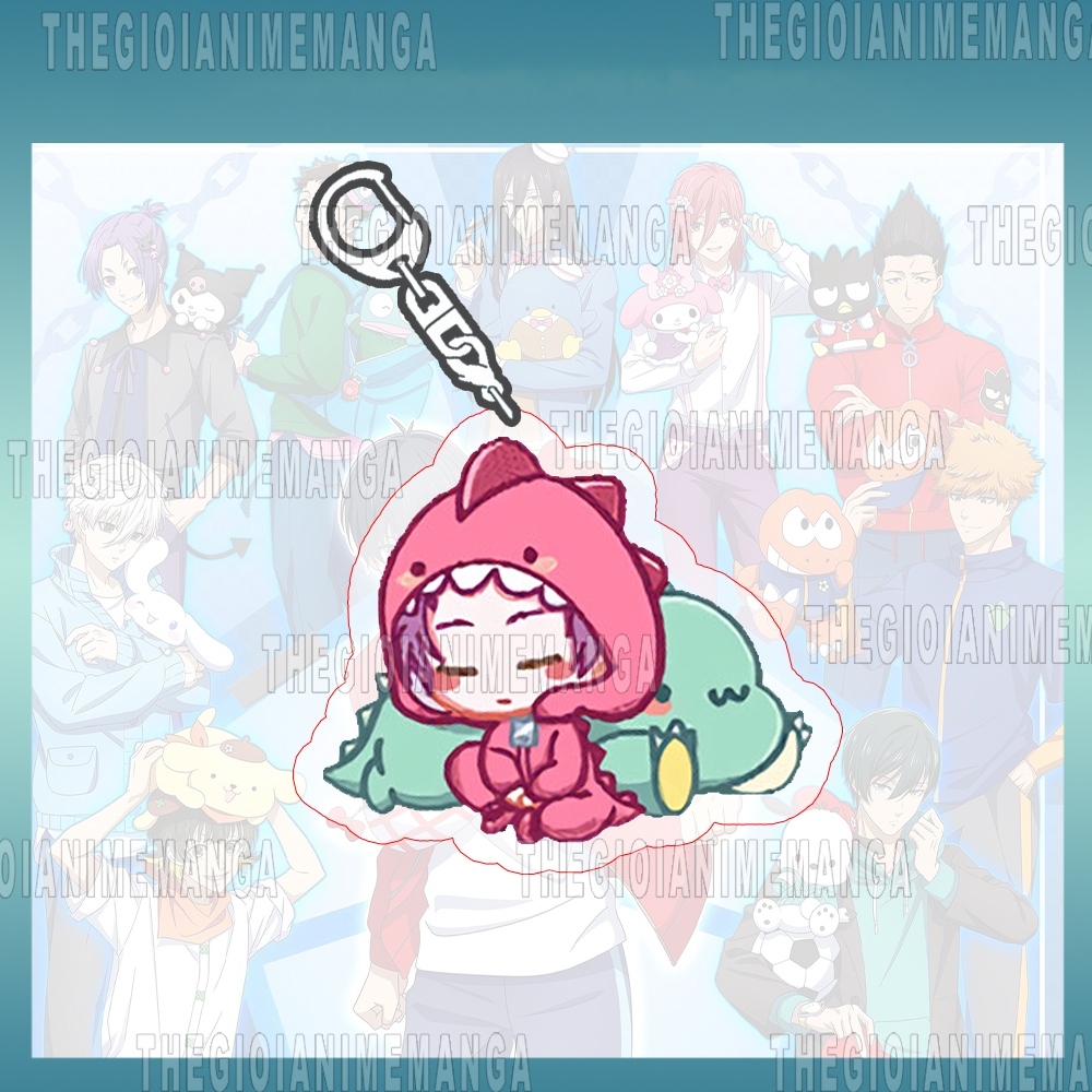 Móc khóa in hình BLUE LOCK Tiền đạo số 1 ver KHỦNG LONG anime chibi Mica trong acrylic quà tặng dễ thương