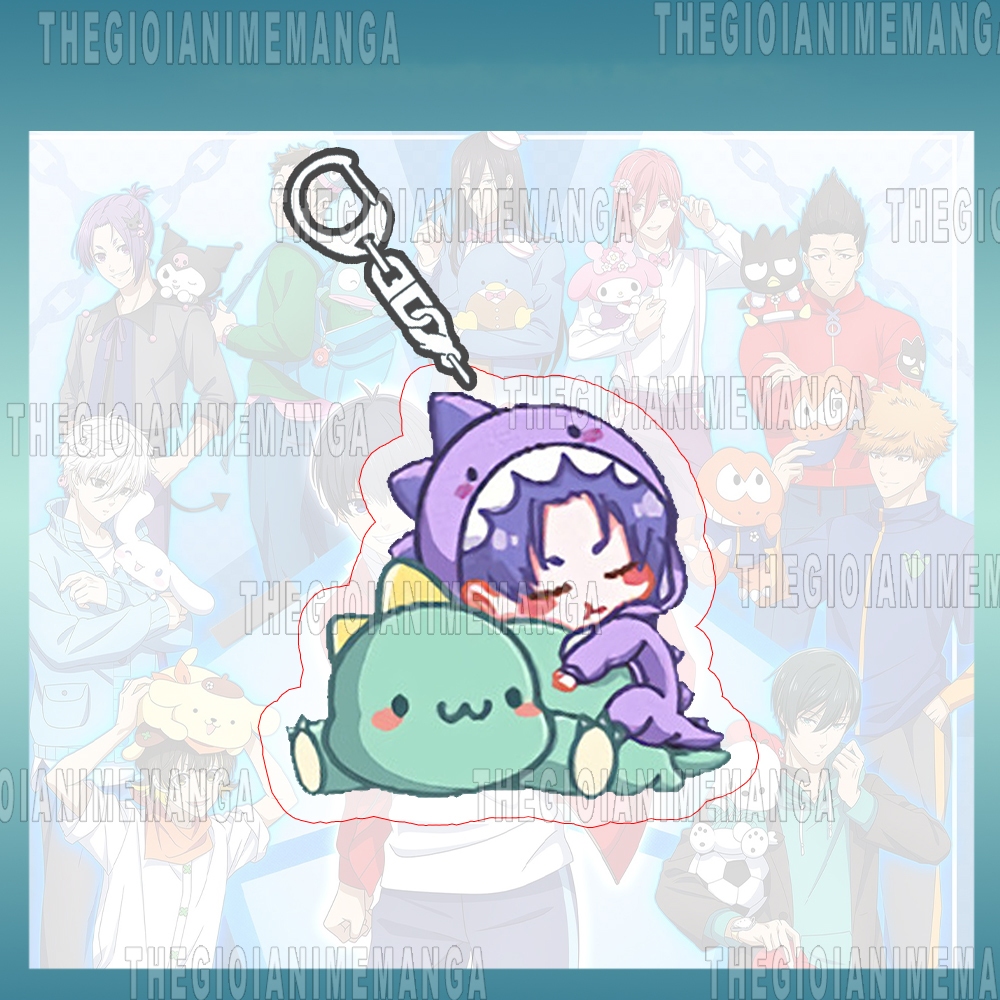 Móc khóa in hình BLUE LOCK Tiền đạo số 1 ver KHỦNG LONG anime chibi Mica trong acrylic quà tặng dễ thương