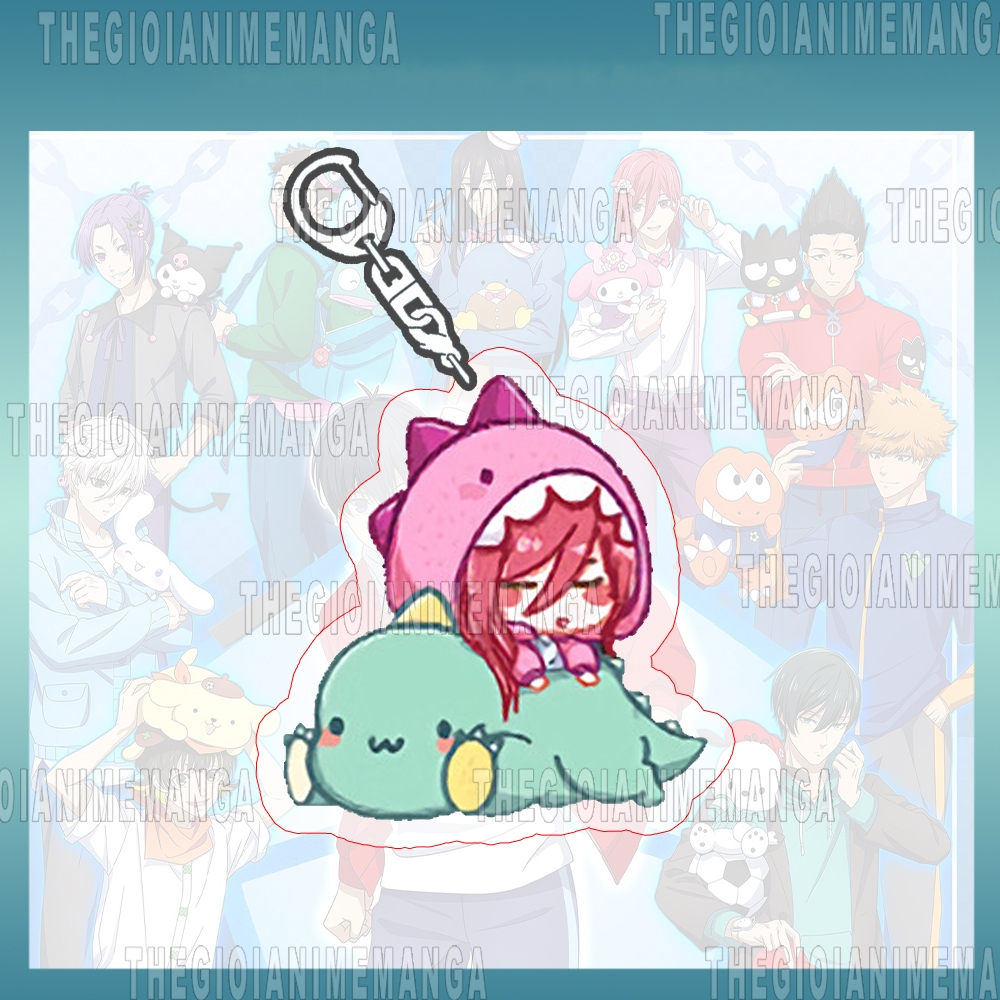 Móc khóa in hình BLUE LOCK Tiền đạo số 1 ver KHỦNG LONG anime chibi Mica trong acrylic quà tặng dễ thương