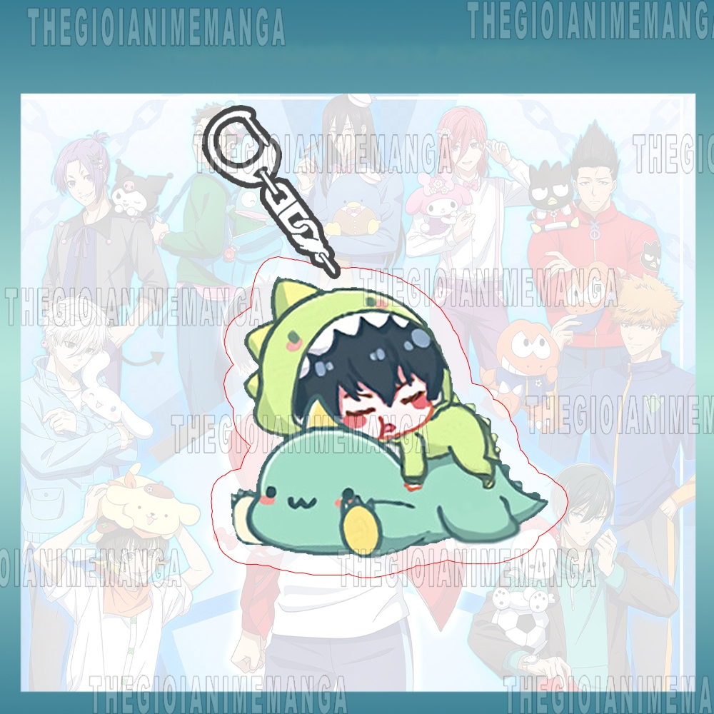 Móc khóa in hình BLUE LOCK Tiền đạo số 1 ver KHỦNG LONG anime chibi Mica trong acrylic quà tặng dễ thương