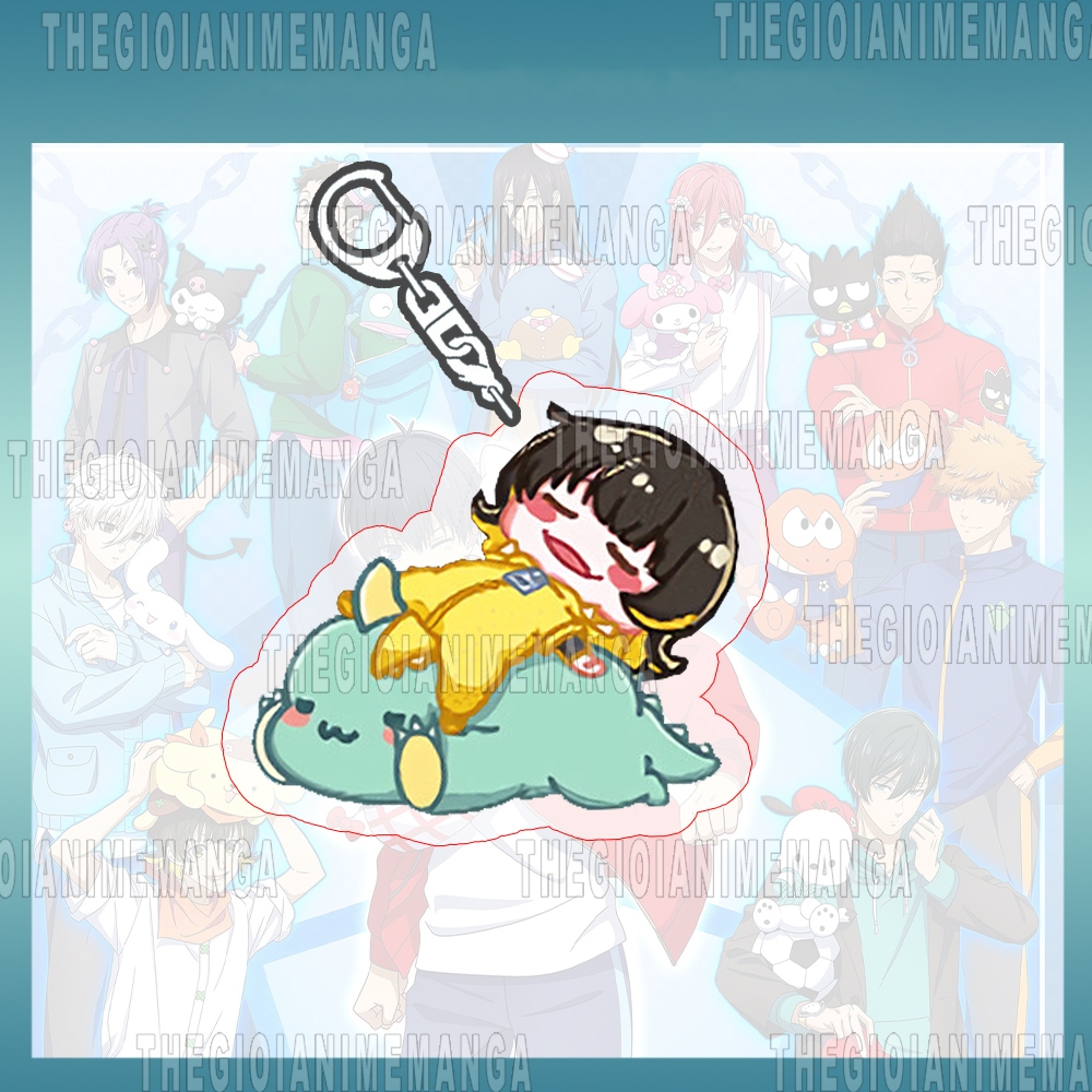 Móc khóa in hình BLUE LOCK Tiền đạo số 1 ver KHỦNG LONG anime chibi Mica trong acrylic quà tặng dễ thương