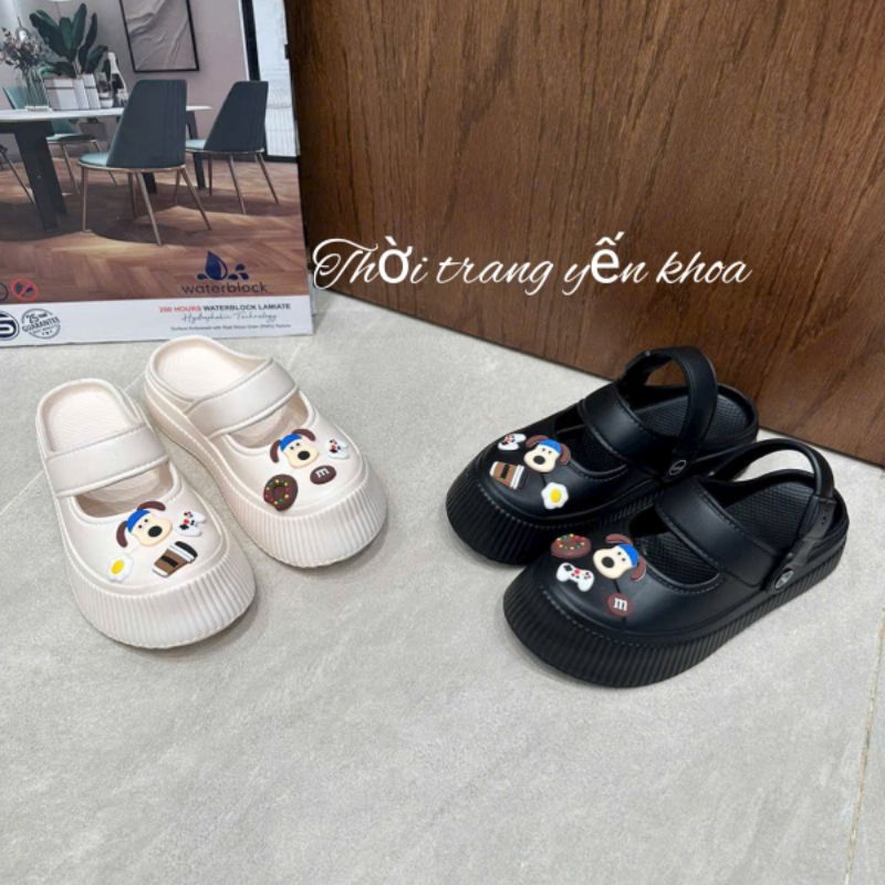 Dép Sục Quai Hậu Nữ Tiểu Thư Gắn kèm Sticker