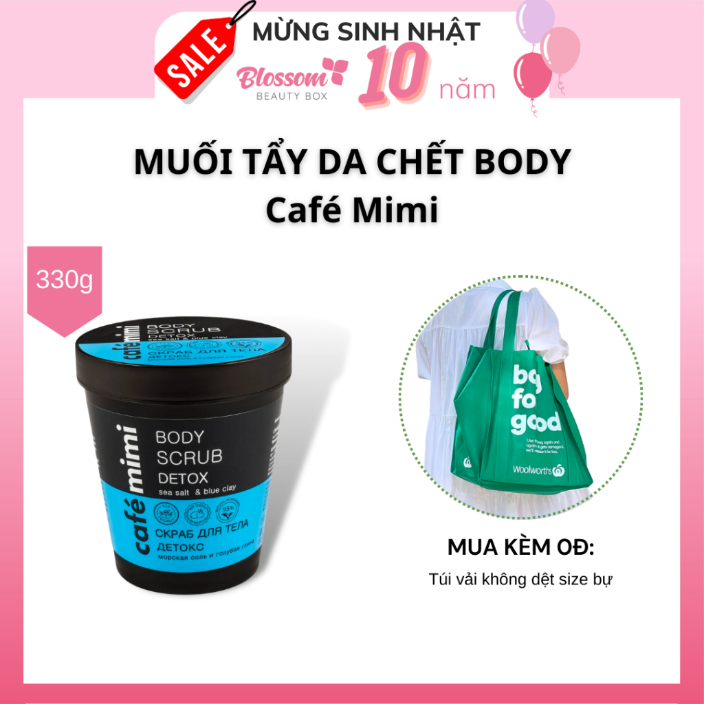 Tẩy da chết toàn thân body Cafe Mimi Detox