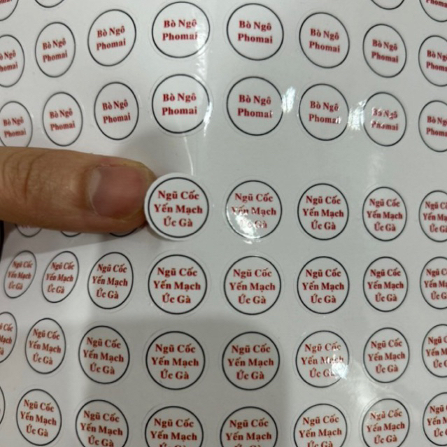 80 tem nhãn dán nhân bánh bao các vị chống nước chống rách