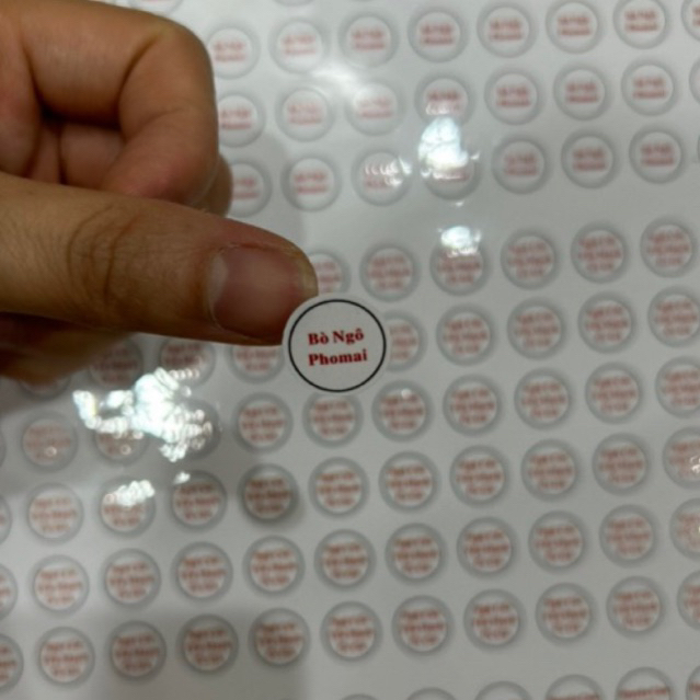 80 tem nhãn dán nhân bánh bao các vị chống nước chống rách
