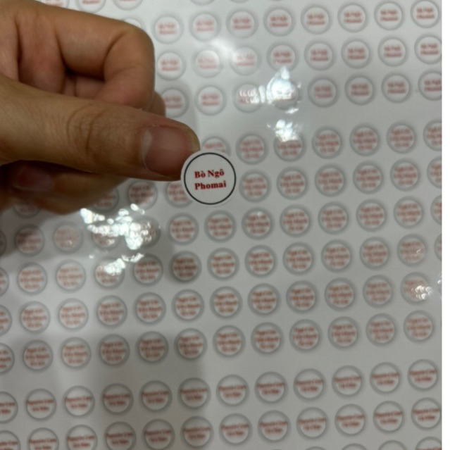 80 tem nhãn dán nhân bánh bao các vị chống nước chống rách