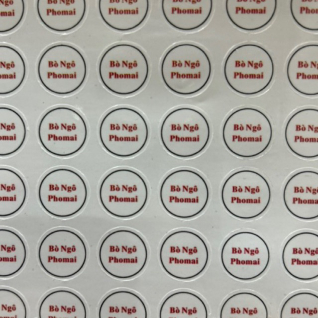 80 tem nhãn dán nhân bánh bao các vị chống nước chống rách