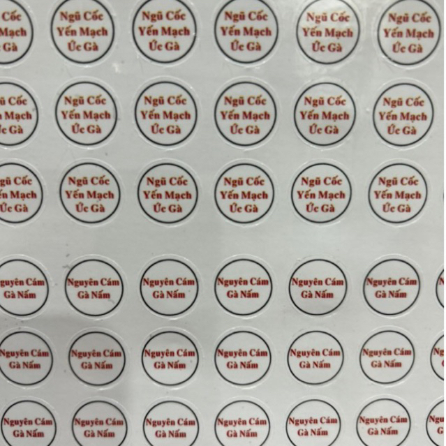 80 tem nhãn dán nhân bánh bao các vị chống nước chống rách