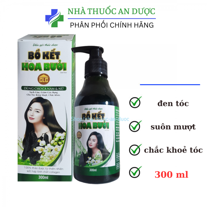 Dầu Gội Thảo Dược bồ kết sả chanh hoa bưởi– chai 300ml