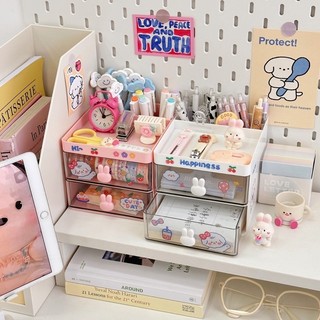 [Tặng Sticker] KỆ THỎ 2 TẦNG ĐỰNG DỤNG CỤ HỌC TẬP/ĐỒ TRANG ĐIỂM NHỎ GỌN TIỆN LỢI GD10K