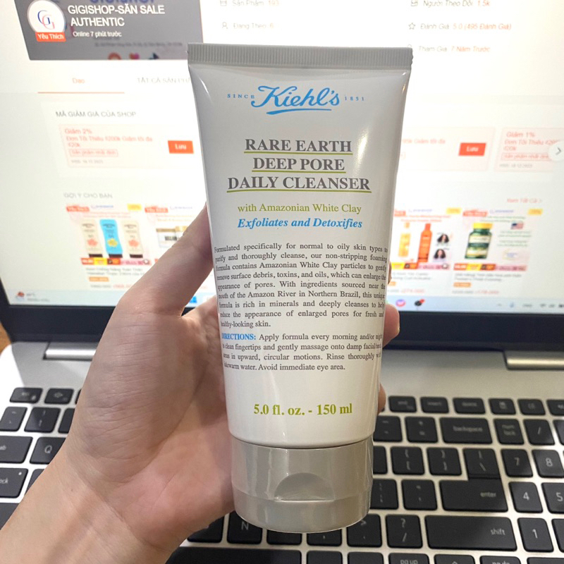 Sữa Rửa Mặt Đất Sét Kiehl's Rare Earth Deep Pore Daily Cleanser 150ml