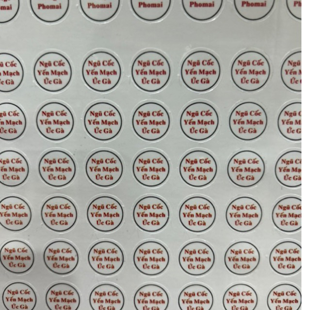 80 tem nhãn dán nhân bánh bao các vị chống nước chống rách