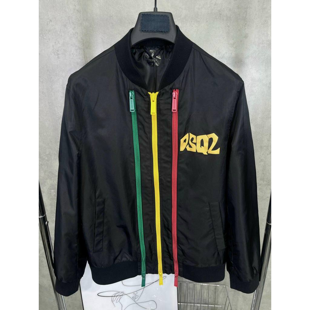 Áo Khoác Nam DSQ Khóa Màu Sắc Mới Nhất - Áo Gió Nam DSQ In Chữ Phối Khóa Siêu Đẹp