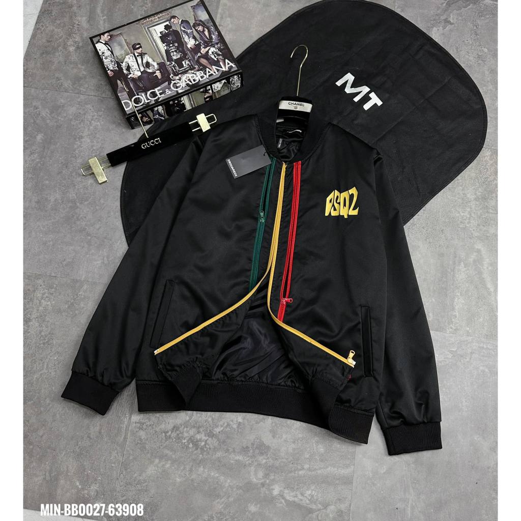 Áo Khoác Nam DSQ Khóa Màu Sắc Mới Nhất - Áo Gió Nam DSQ In Chữ Phối Khóa Siêu Đẹp