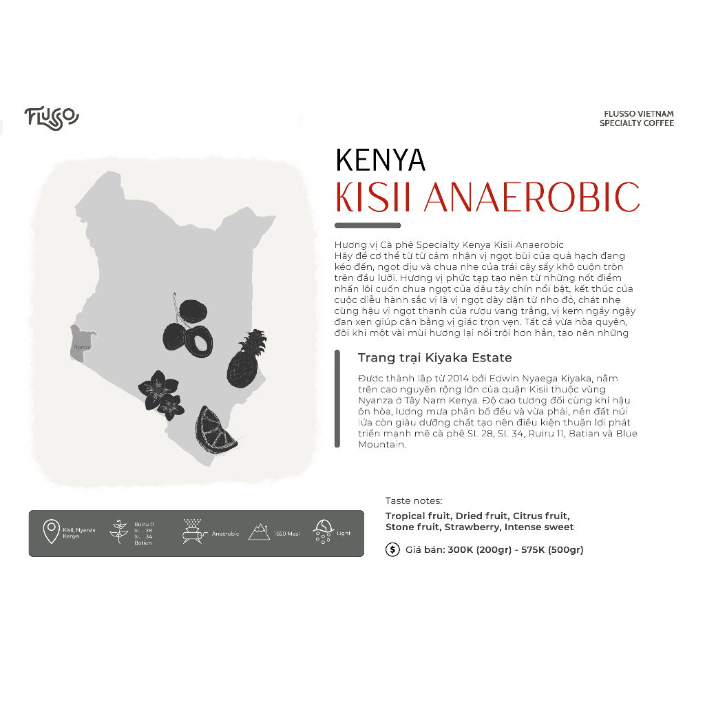 Cà phê Specialty Kenya Kisii Anaerobic