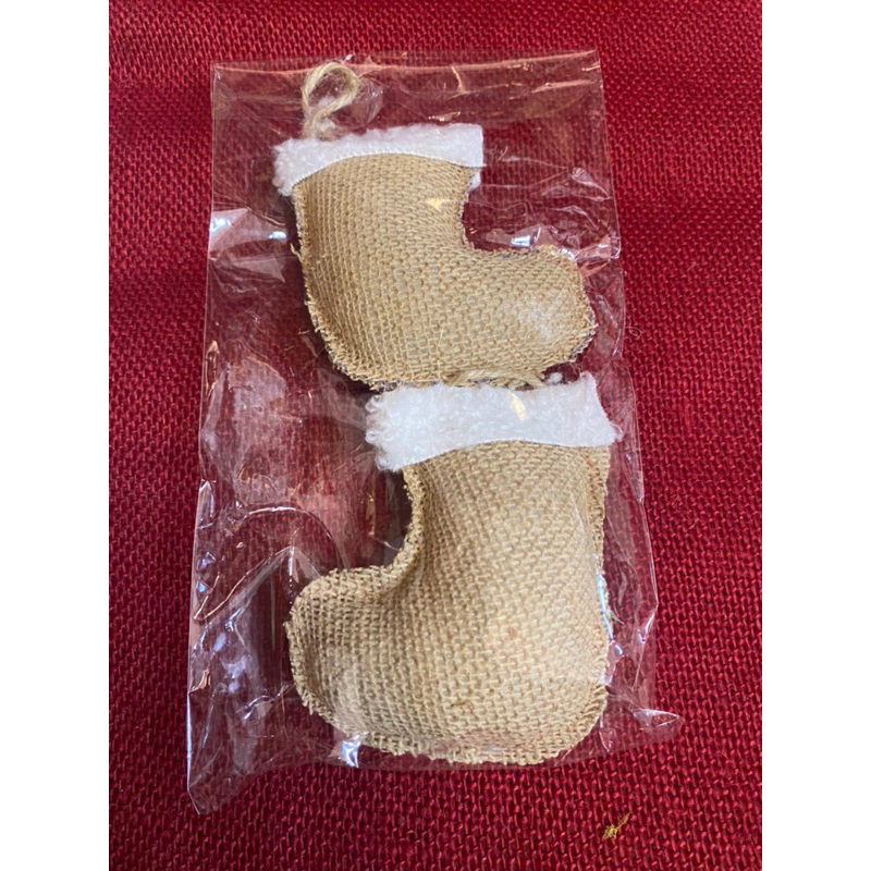 Set 2 items nhồi bông treo cây thông hình chiếc ủng