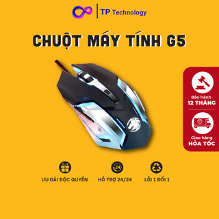 Chuột máy tính gaming slient g5, chuột gaming led tự động đổi màu,6 nút,3200 dpi - tp tech